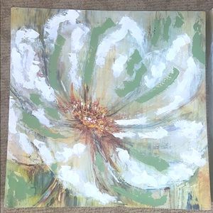 two paintings of white flowers